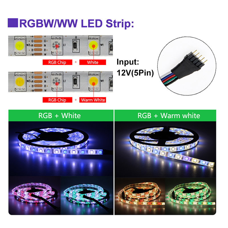 16.4ft Color Changing LED Strip Lights Kit, RF Remote Control